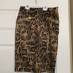 Womens Michael Kors lined snake print pencil skirt sz 2